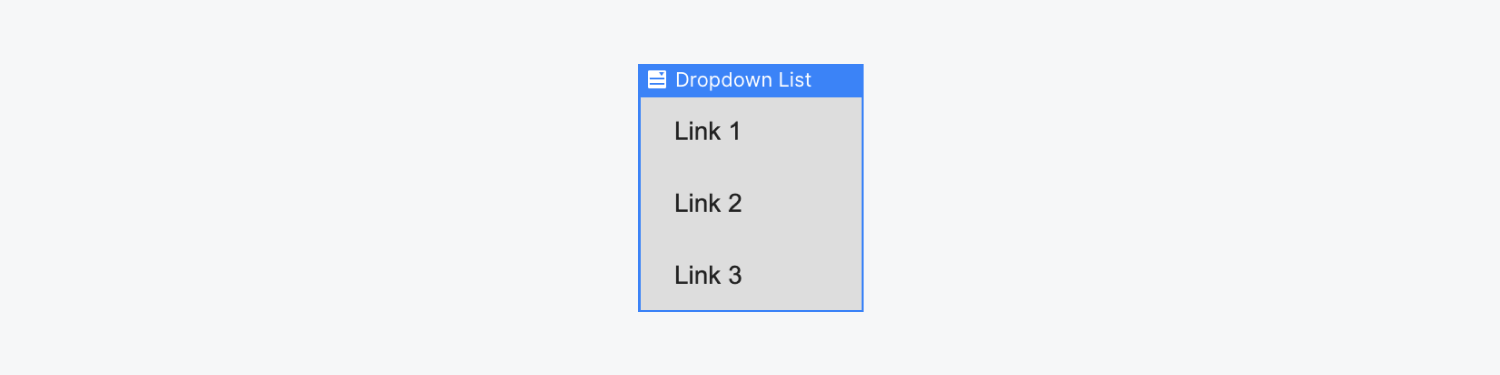 The drop list shown in the workspace.