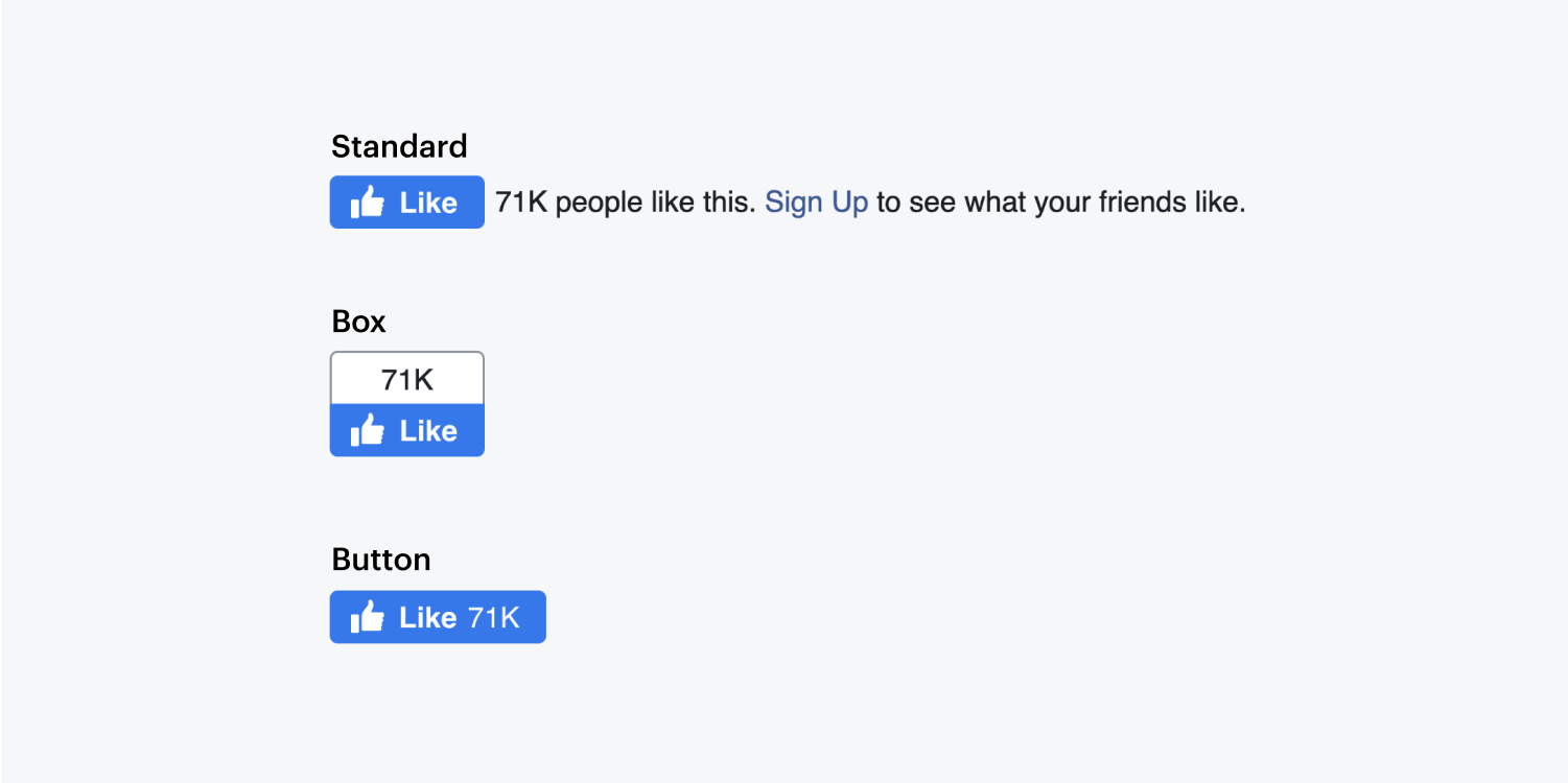 The three facebook layout options are shown.