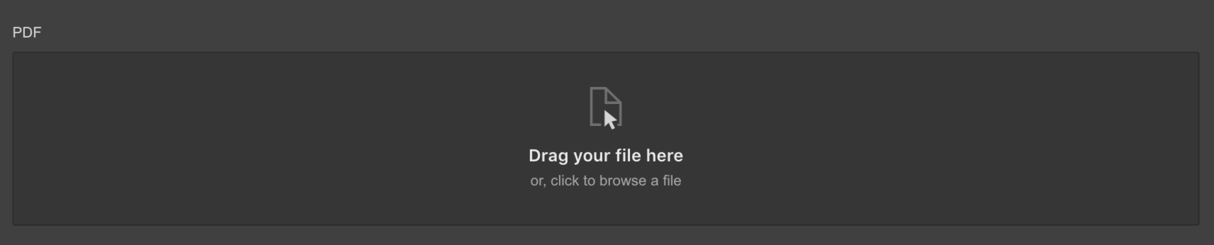 Uploading files in the Collection manager of the Designer.